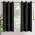YoungsTex Black Blackout Curtains 63 Inch Length for Bedroom, Thermal Insulated Drapes with Grommet Room Darkening Privacy for Living Room,…