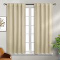 BGment Beige Curtains 45 inch Long - Rod Pocket and Back Tab Room Darkening Thermal Curtains for Bedroom/Small Window/Living Room, 2 Curtai…
