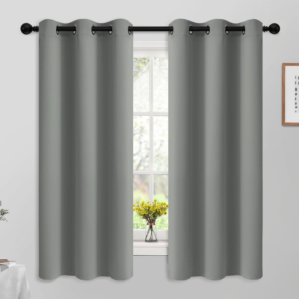 Yakamok Dove Grey Room Darking 63 Inch Length 2 Panel Sets for Livingroom Dining Room Darkening Thermal Insulated Bay Window Hotel Modern…