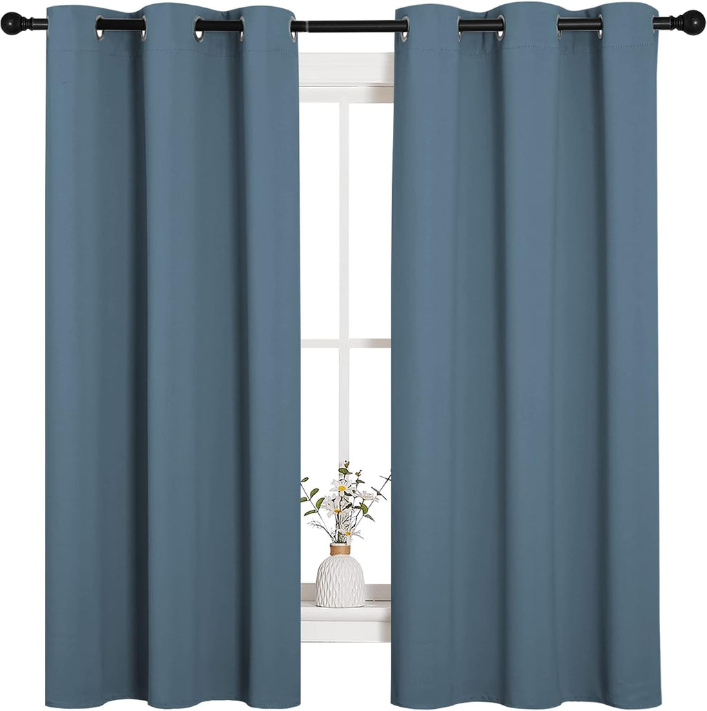 NICETOWN Room Darkening Curtains 63" Length, Thermal Insulated Blackout Panels for Bedroom Bathroom Office Kitchen Playroom Kids Room…