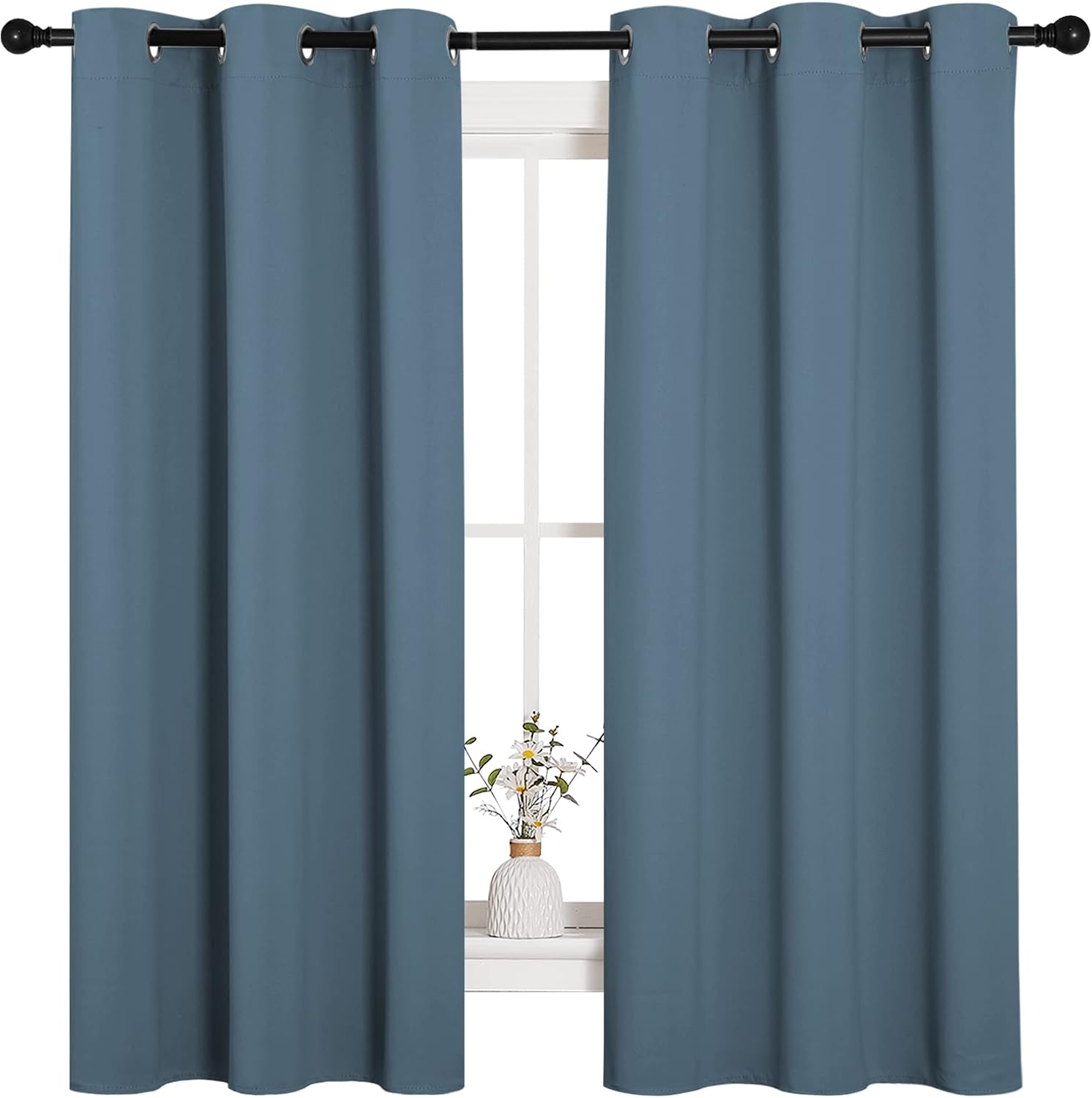 NICETOWN Room Darkening Curtains 63" Length, Thermal Insulated Blackout Panels for Bedroom Bathroom Office Kitchen Playroom Kids Room…