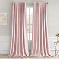 Miulee Baby Pink Back Tab Blackout Curtains 96 Inch Length 2 Panels Set for Living Room Bedroom Privacy, Rod Pocket/Pinch Pleated Thermal I…