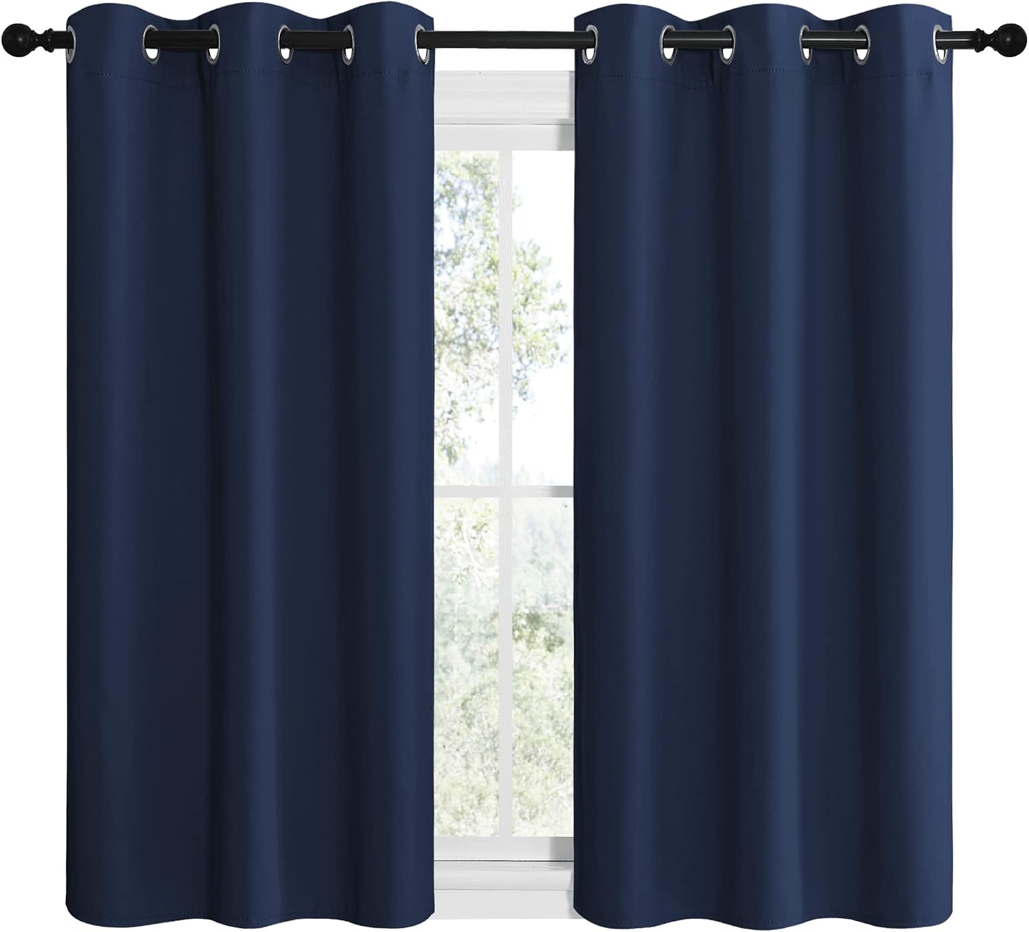 NICETOWN Blackout Curtain Panels, Window Treatment Energy Saving Thermal Insulated Solid Grommet Blackout Drapes/Draperies (Navy, 1 Pair…