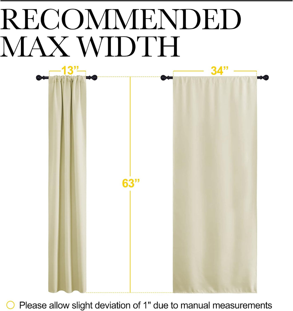NICETOWN Bedroom Curtains for Kids Room, Window Treatment Thermal Insulated Solid Room Darkening Drape Panels for Girls Room (Beige, Set…