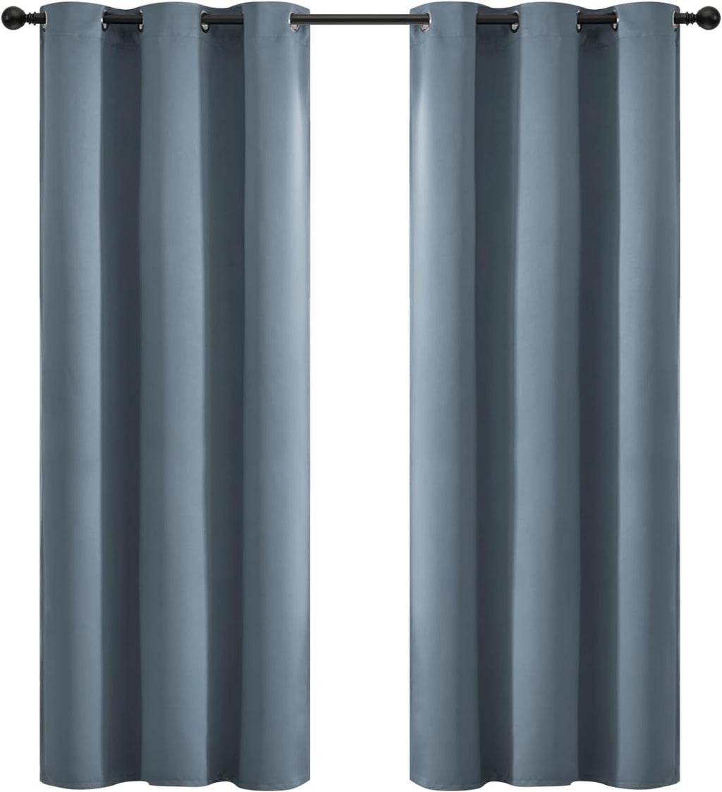 Yakamok 72 Inch Length Blackout Curtains for Bedroom, Room Darkening Thermal Insulated Solid Grommet Panels for Living Room(42Wx72L…
