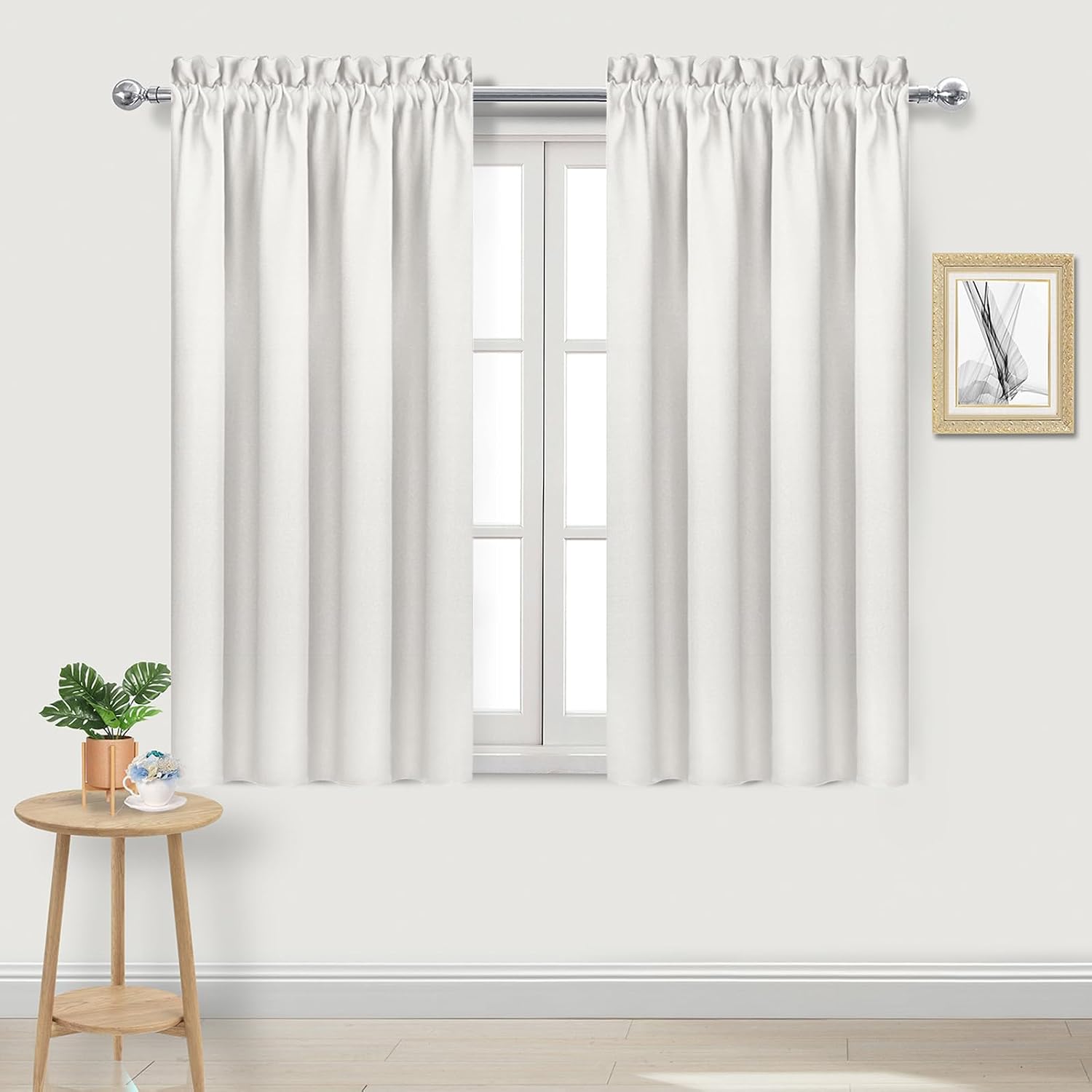 DWCN Blackout Curtains Thermal Insulated, Energy Saving & Noise Reducing Bedroom and Living Room Curtains, Ivory, W 38x L 54 Inch, Set of…