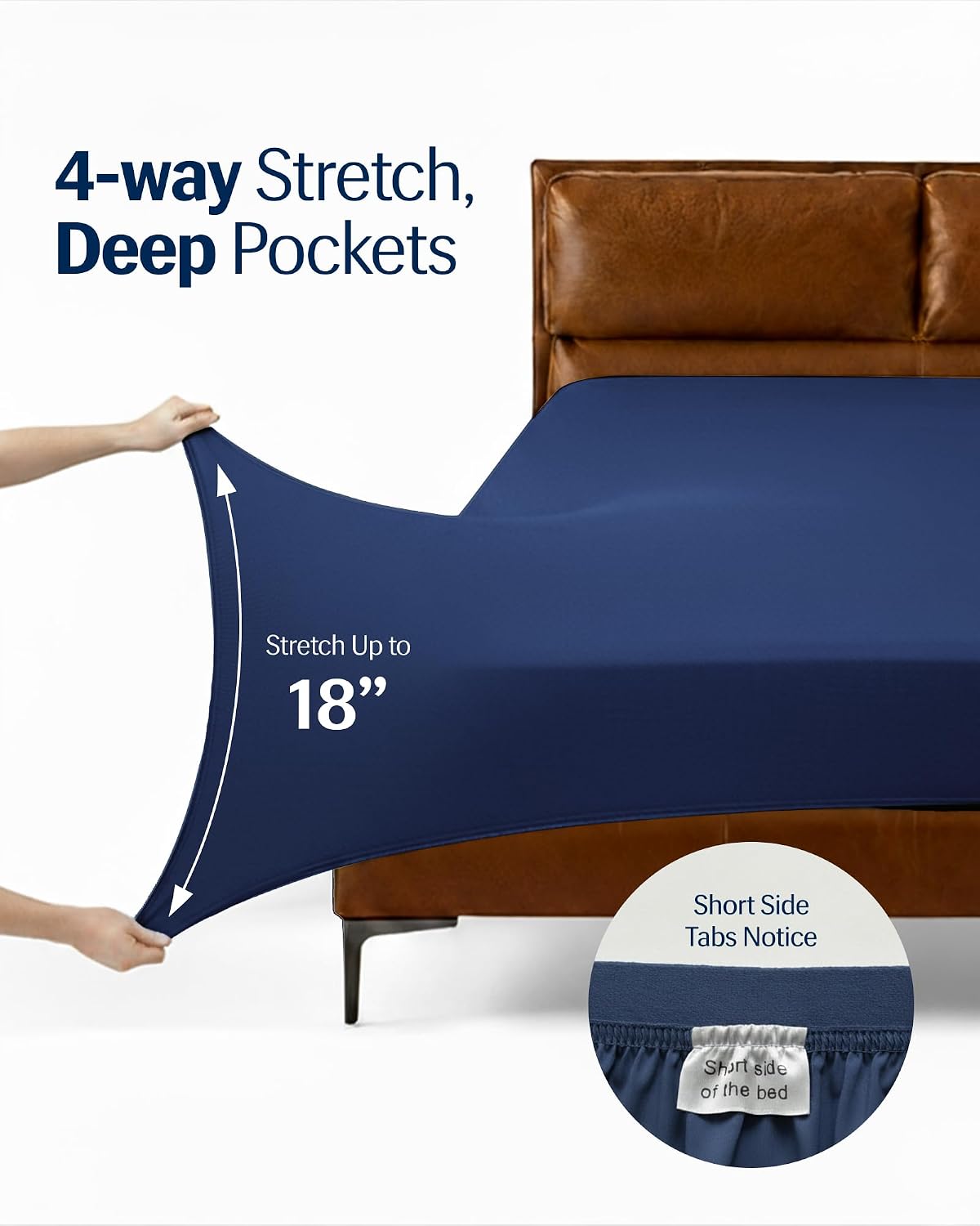 Rest ® Evercool®+ Cooling Sheet Set, King Size, Midnight Blue, Breathable Bed Sheets for Hot Sleeper and Night Sweats, with Pillowcases, wi…