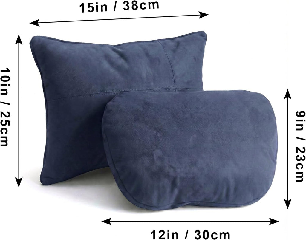 WELBRIT 2PCS Welbrit Car Pillow for Car Neck Pillow for Driving Seat Lumbar Support Soft Cushion with Extra Filling Accessories Back…