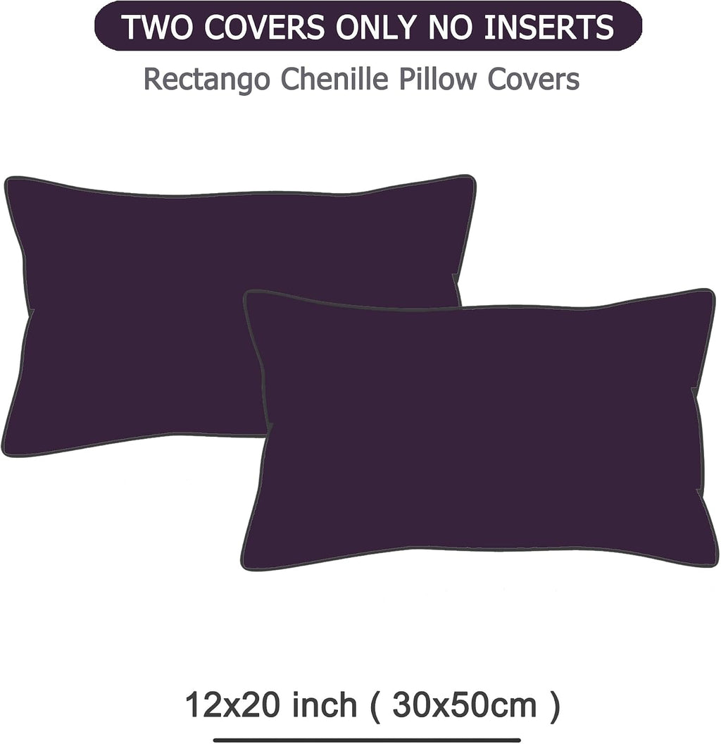 Gawamay Set of 2 Decorative Lumbar Soft Chenille Throw Pillow Covers 12x20 Inch (30x50 CM), Boho Farmhouse Cushion Cases, Couch Pillow Cove…