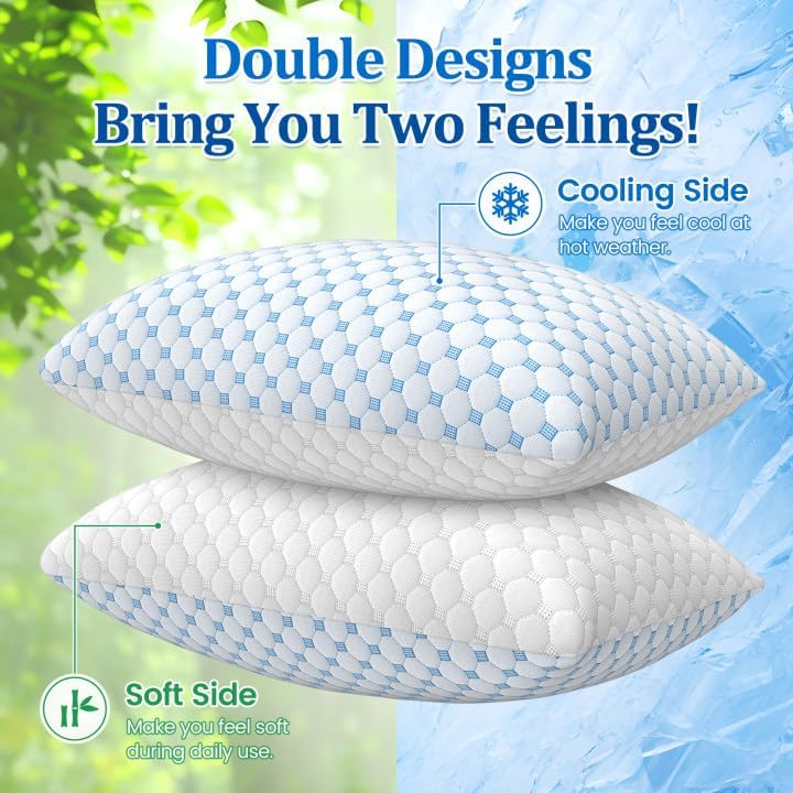 CloudBliss Shredded Memory Foam Pillow for Sleeping - Adjustable Cooling Pillow with Breathable Washable Cover, CertiPUR-US Certified, 1…