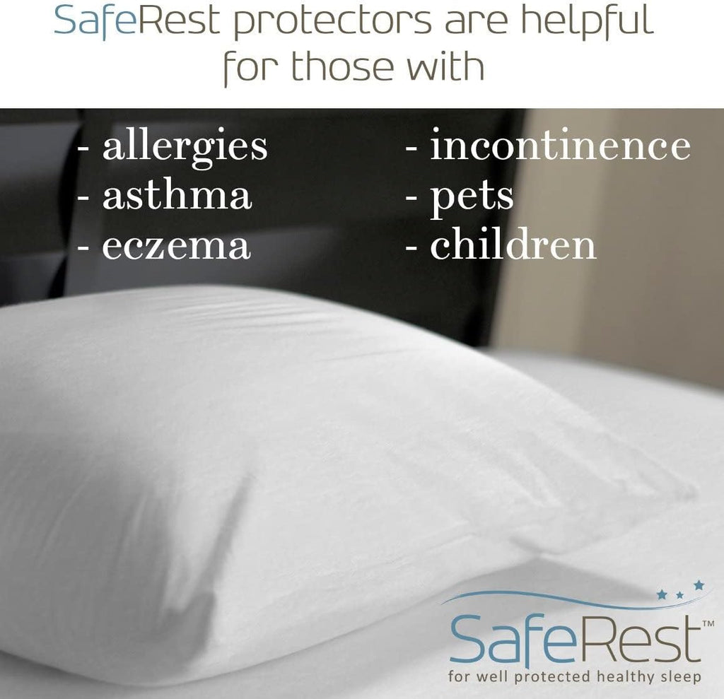 SafeRest Pillow Protector - Pack of 1 - Standard Size Waterproof Pillow Cover - Zippered Pillow Encasement for College Dorm Room, New…