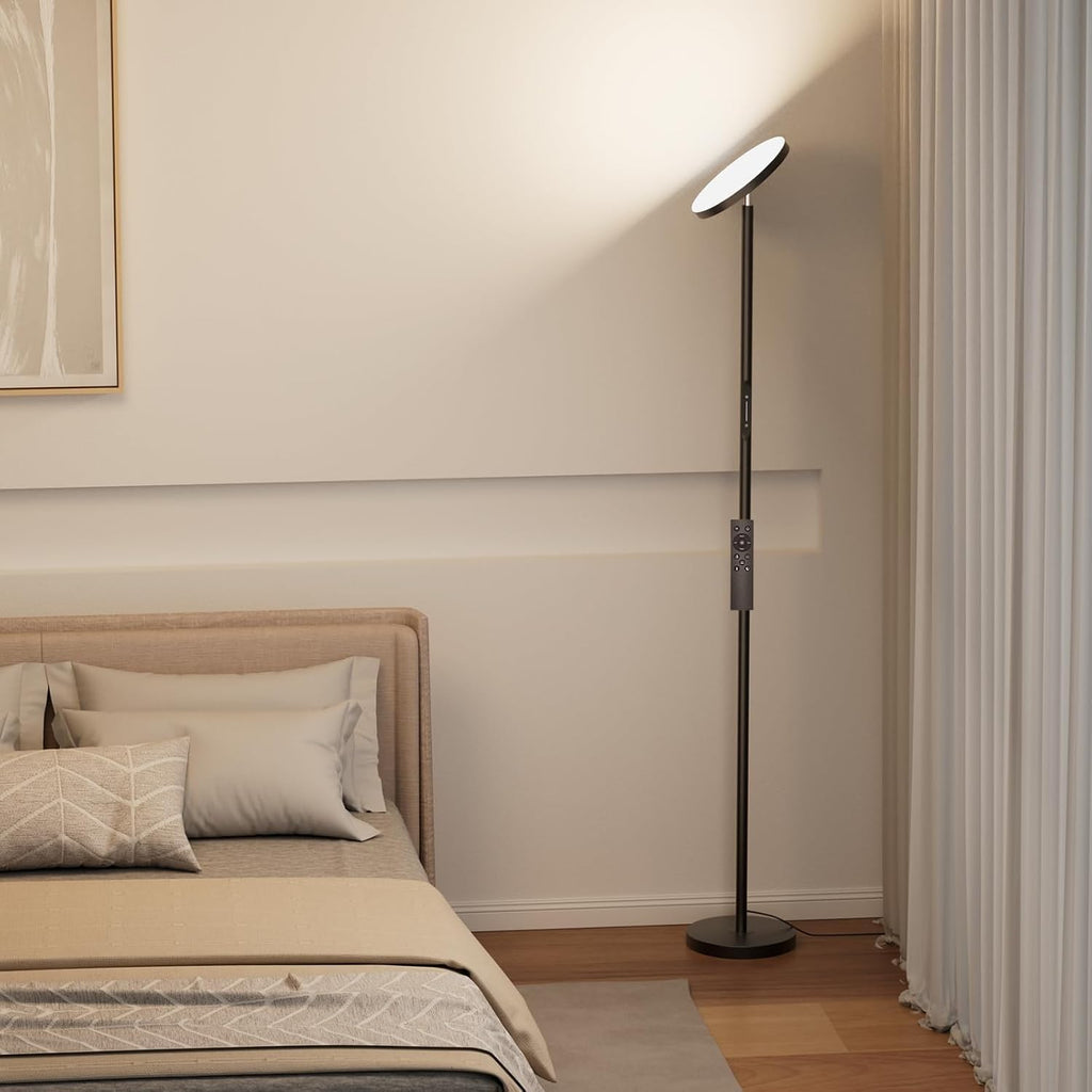 Super Bright LED Floor Lamp, Torchiere Floor Lamp with Remote & Touch Control, 4 Color Temps and 32W 3000LM, 69" Tall Standing Lamp with…