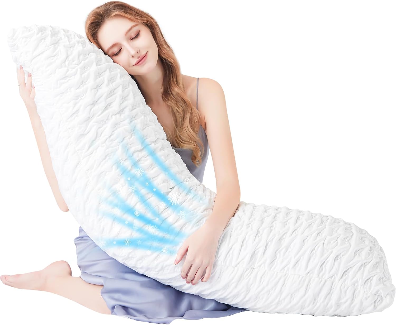KUCEY Body Pillow for Side Sleeper with Neck and Shoulder Pain, Adjustable Shredded Memory Foam Pillows, Cooling Pillow for hot Sleepers…
