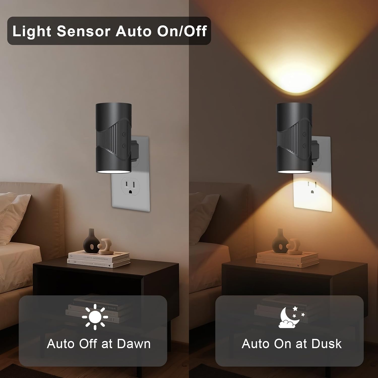 easuntec Night Lights Plug into Wall, Plug in Night Light, Night Light, Dusk to Dawn Light Sensor, 3 Light Modes, Dimmable Night Lights for…