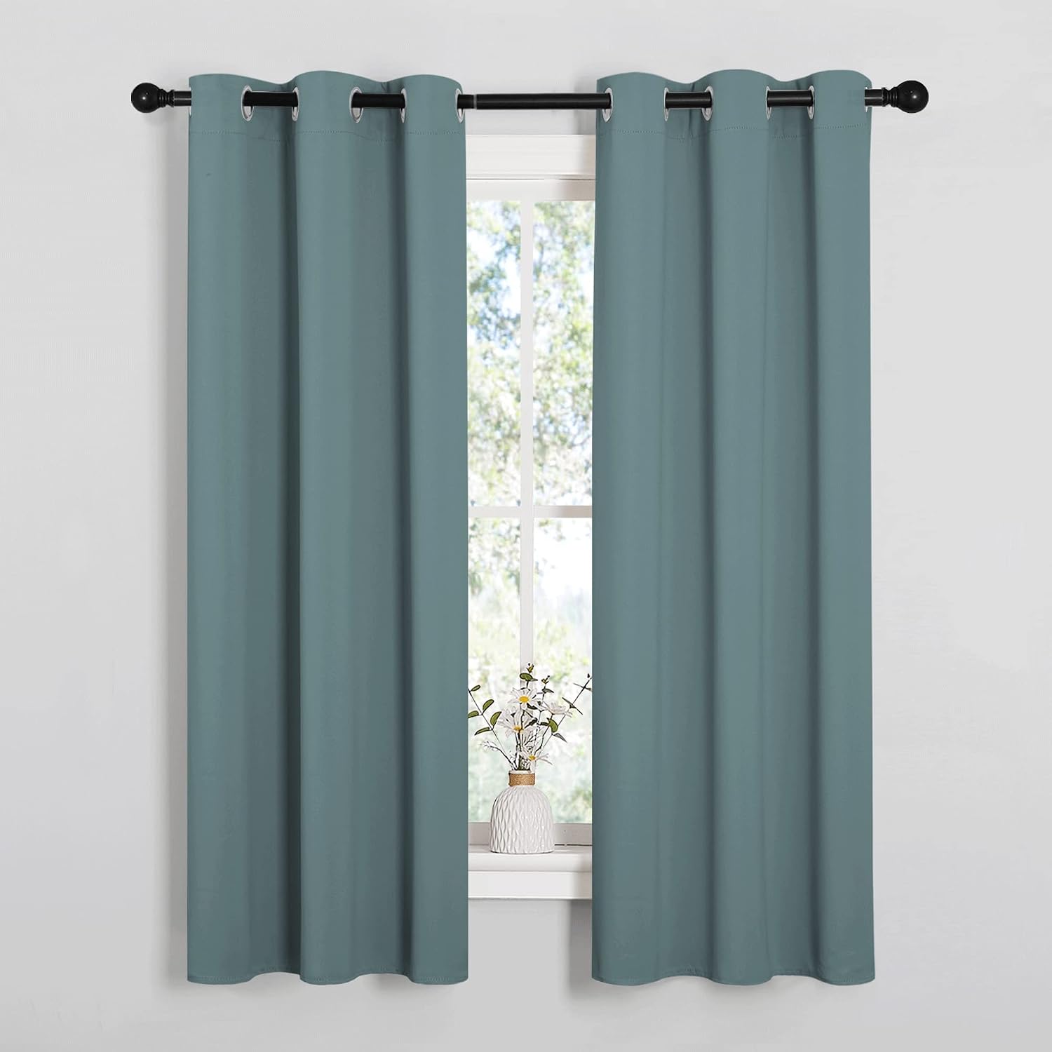 NICETOWN Modern Blackout Curtains Noise Reducing, Thermal Insulated and Privacy Room Darkening Drape Panels for Boy's Guest Room Door…