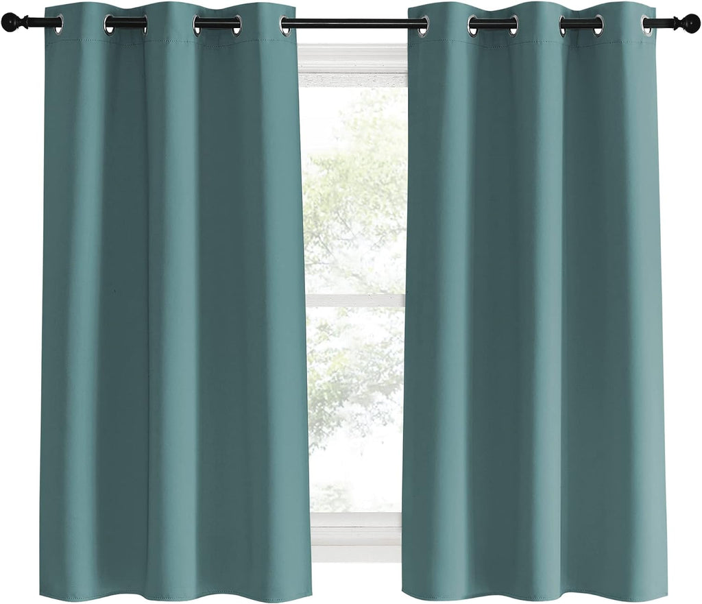 NICETOWN Modern Blackout Curtains Noise Reducing, Greyish Blue, 2 Panels, W42 x L60 -Inch, Thermal Insulated and Privacy Room Darkening…