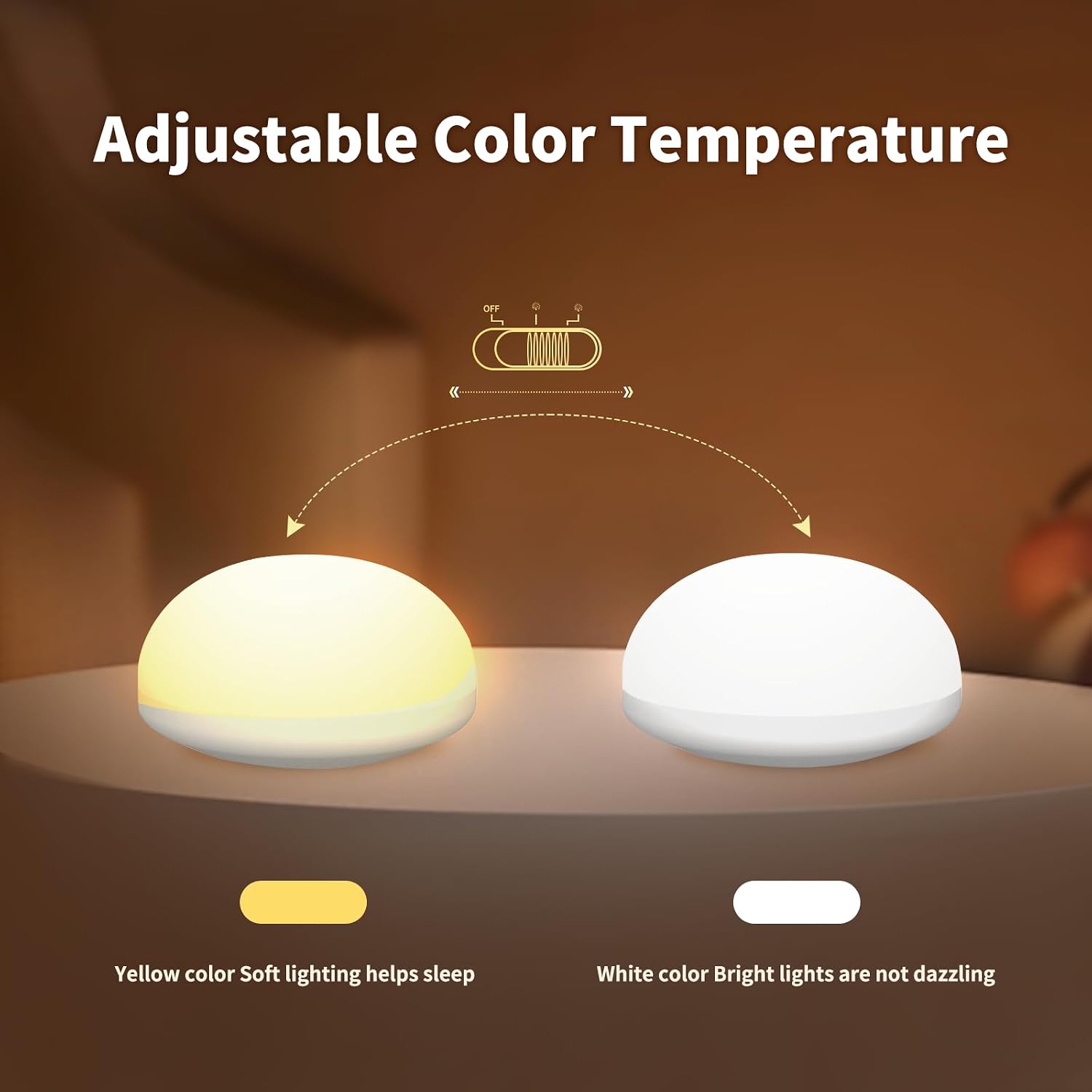 Nursery Night Light for Kids, Baby Nightlight with 2 Colors Changing Mode, Touch Control Dimmer Portable Lamp for Newborn Baby Nursery…