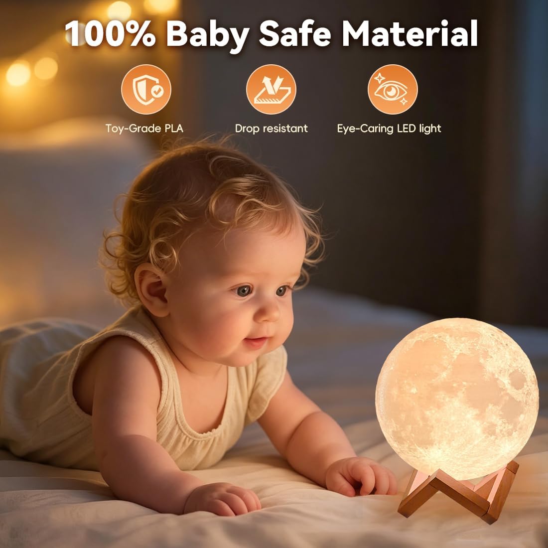 CPLA Night Light for Kids, Baby Light for Nursery, 128 Colors Changing & Stepless Dimming, Soft Silicone Remote Touch Night Lamp with…