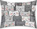 Satin Pillowcase for Hair and Skin Cute Cat Kitten Soft Silk Pillow Case with Envelope Closure Cooling Pillow Cases Slip Standard Size…