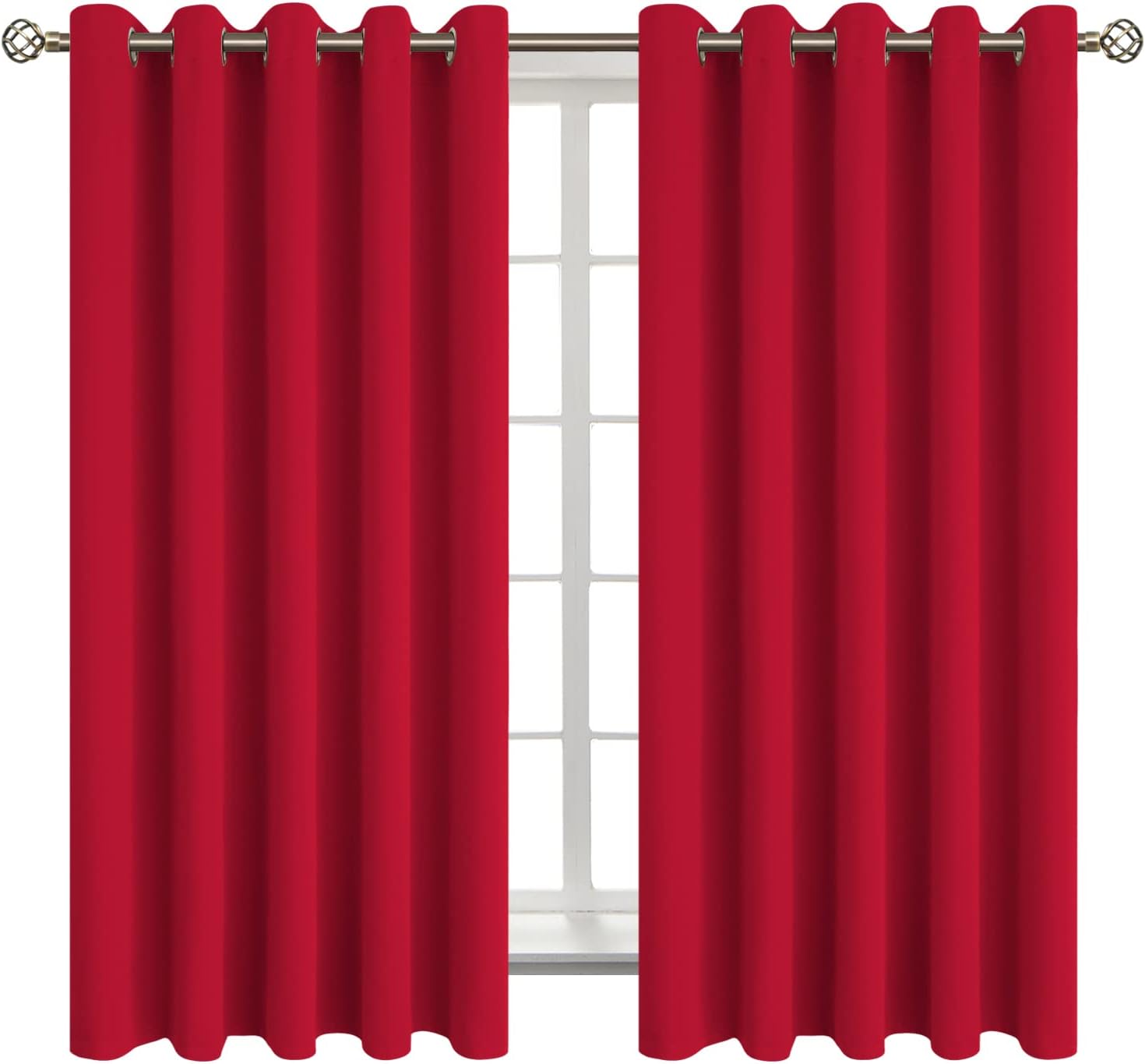 BGment Room Darkening Curtains 63 Inches Long - Grommet Thermal Insulated Drapes Window Treatment Curtains for Bedroom, 2 Panels, 70 x 63 I…