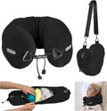 DreamShore Travel Pillow for Extra Luggage:Stuffable Neck Pillow with Adjustable Neck Size|Fits 3+ Days of Travel…