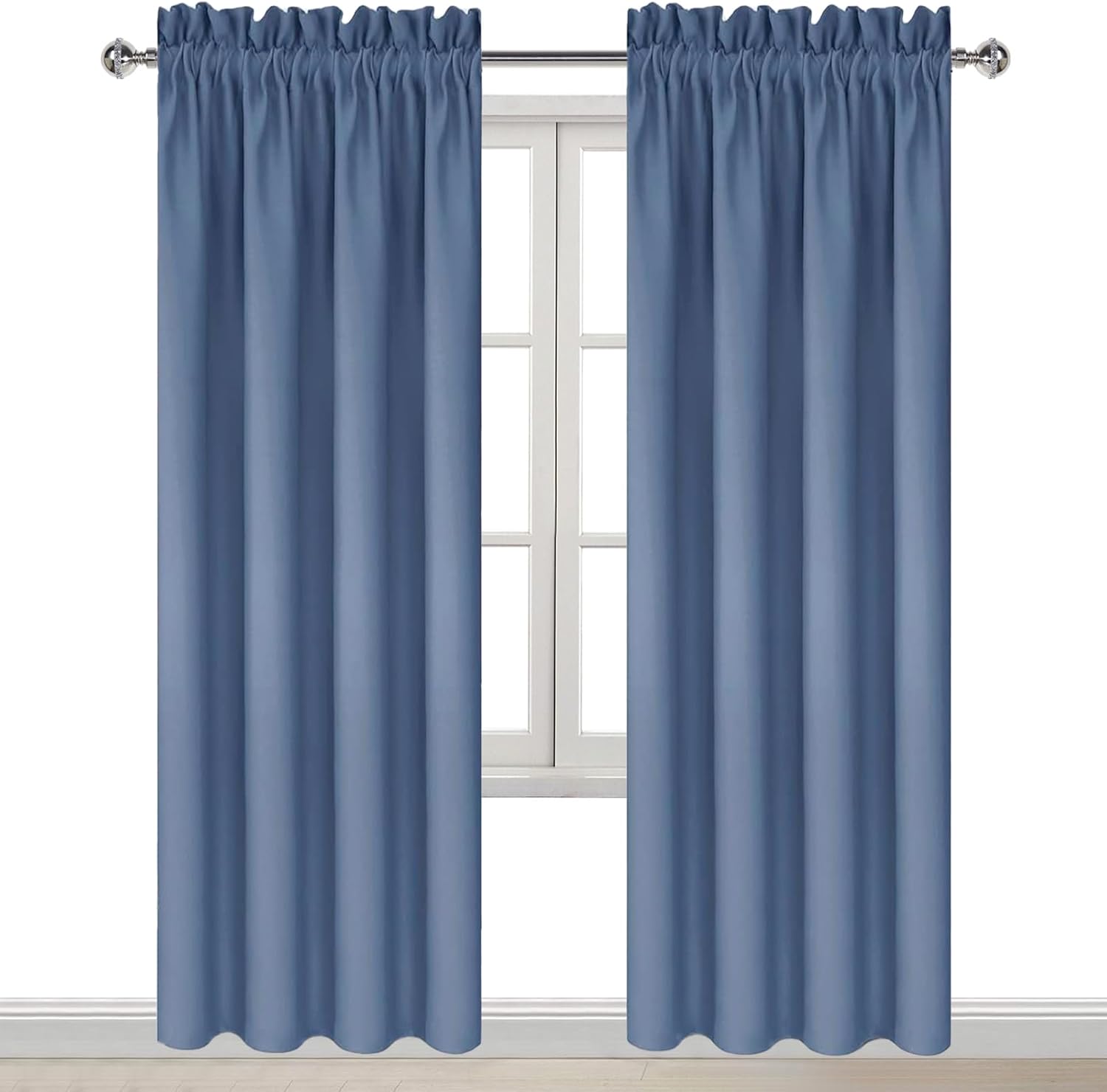 DWCN Blackout Curtains – Thermal Insulated, Energy Saving & Noise Reducing Bedroom and Living Room Curtains, Dusty Blue, W 42x L 84 Inch…