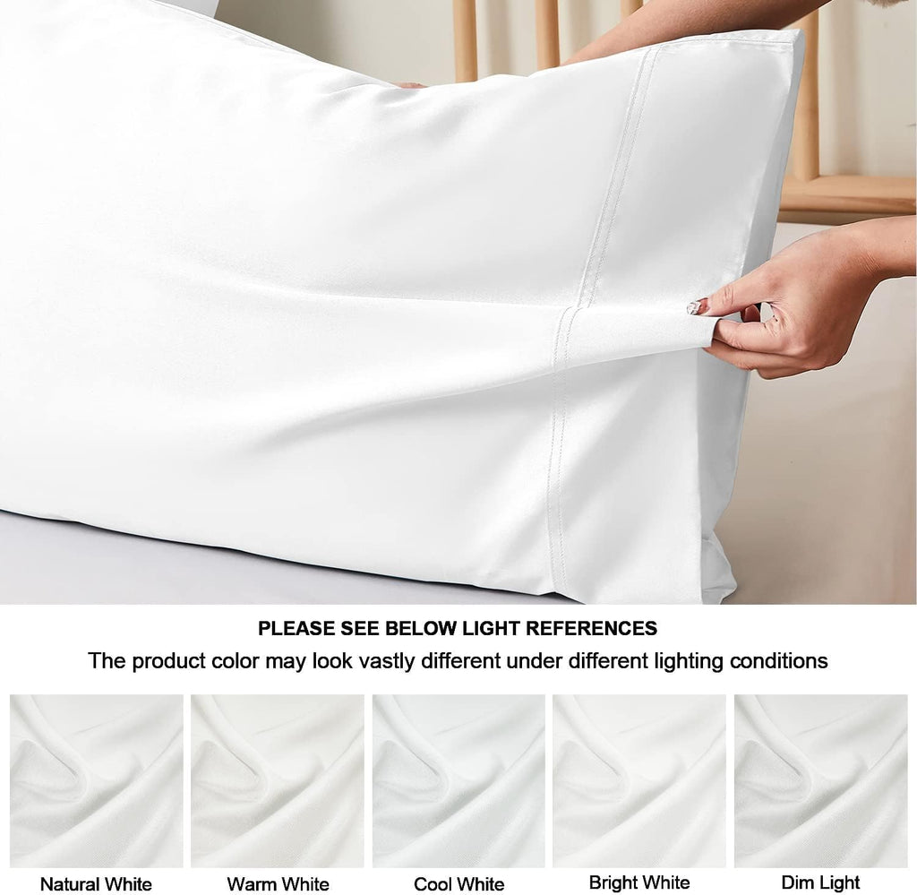 Bedelite Standard Pillow Cases Set of 2, Rayon Derived from Bamboo, Cooling Pillow Cases for Hot Sleepers & Night Sweats, Breathable Silky…