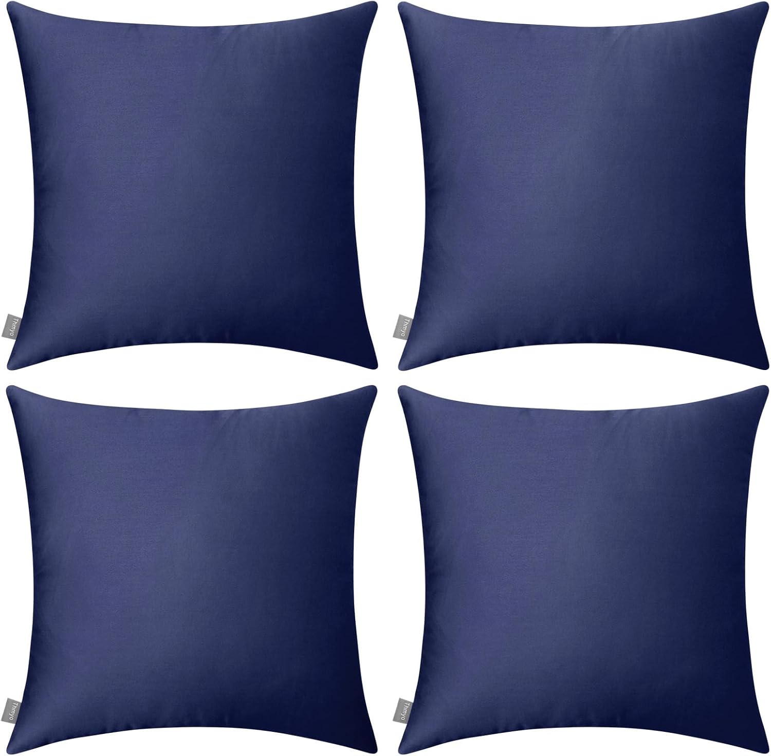 Thmyo 4-Pack 100% Cotton Comfortable Solid Decorative Throw Pillow Case Square Cushion Cover Pillowcase Sublimation Blank Pillow Covers Hal…