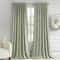 Miulee Sage Green Back Tab Blackout Curtains 96 Inch Length 2 Panels Set for Living Room Bedroom Privacy, Rod Pocket/Pinch Pleated Thermal…