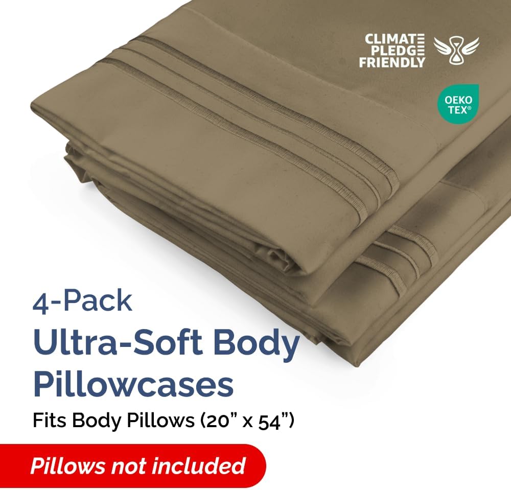 Body Pillowcases Set of 4-20x54 Long Body Pillow Case - Soft Body Pillow Cover for Sleeping & Side Sleepers - Comfy, Cozy Breathable &…