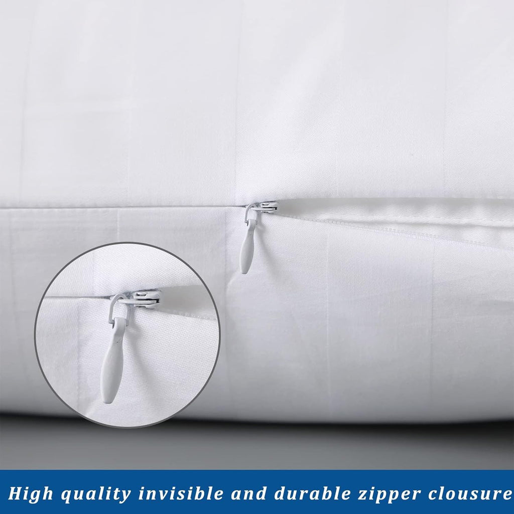 ZaizaiHome Pillow Cases Standard Size, 100% Egyptian Cotton Pillow Protectors with Zipper, 400 Thread Count Sateen Weave White Pillowcases…