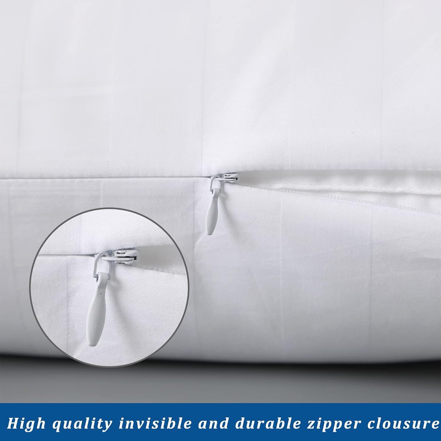 ZaizaiHome Pillow Cases Standard Size, 100% Egyptian Cotton Pillow Protectors with Zipper, 400 Thread Count Sateen Weave White Pillowcases…