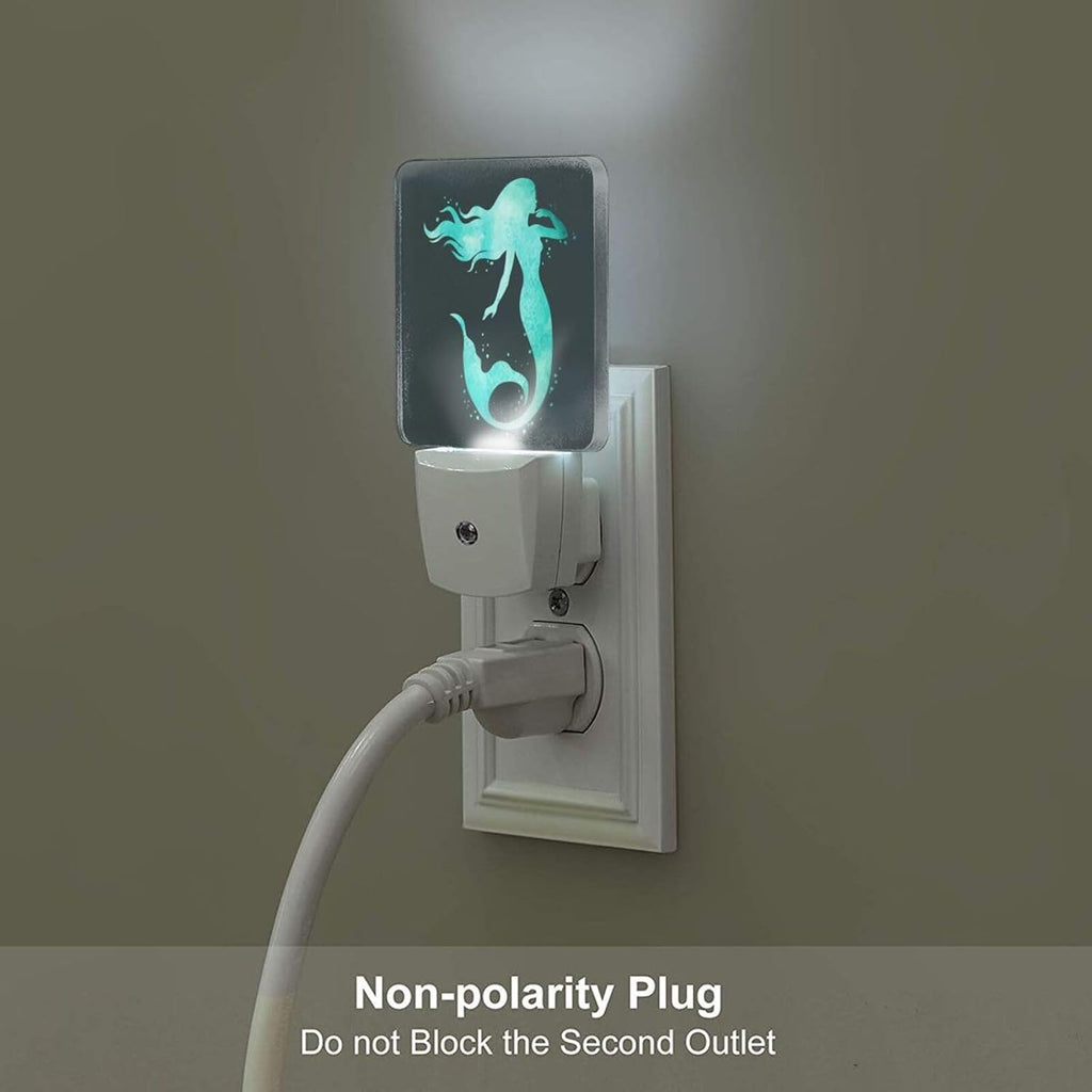 Groovy Mermaid Night Light, Plug-in Nightlights Auto Sensor Night Lamp Dusk-to-Dawn Lamp Home Decor for Nursery Children Girls Boys