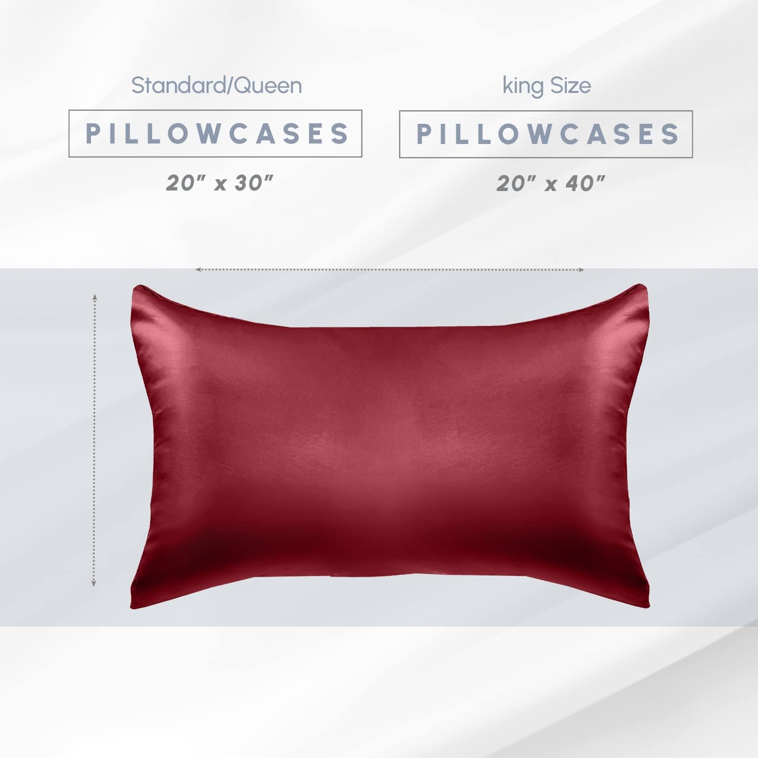 Elegantcomfort Elegant Comfort 2-Pack Cooling Viscose Satin Pillowcase Set with Hidden Zipper Closure, Silky Smooth for Hair and fabric…