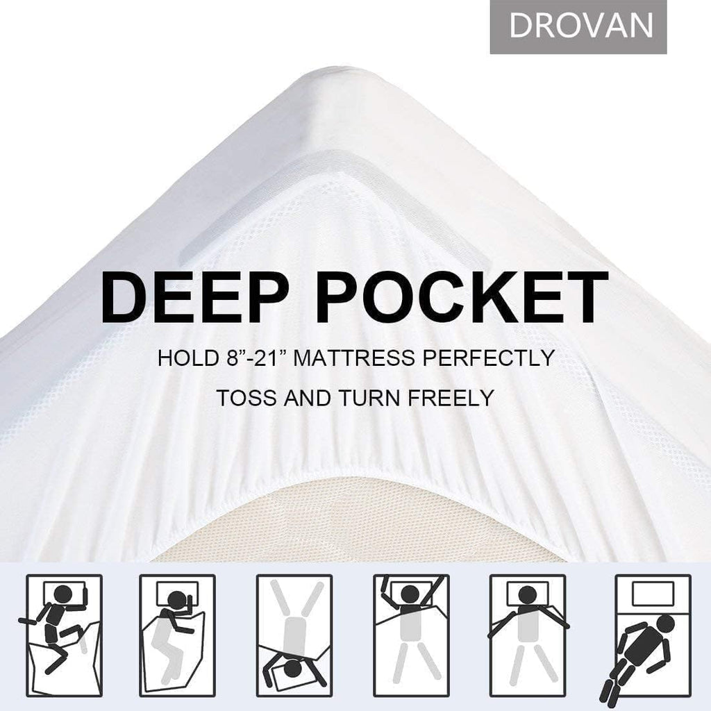 DROVAN Mattress Pad Twin XL Size - Extra Thick Mattress Topper Cover - Pillow Top Deep Pocket with Breathable 7D Spiral Fiber Filling…