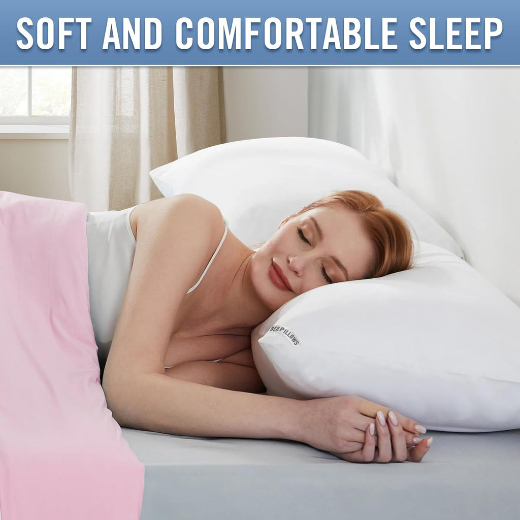 Piwaal Luxury Hotel Pillows for Sleeping 4 Pack, Bed Pillows Standard Size Set of 4, Down Alternative Filling, Pillows for Back, Stomach or…