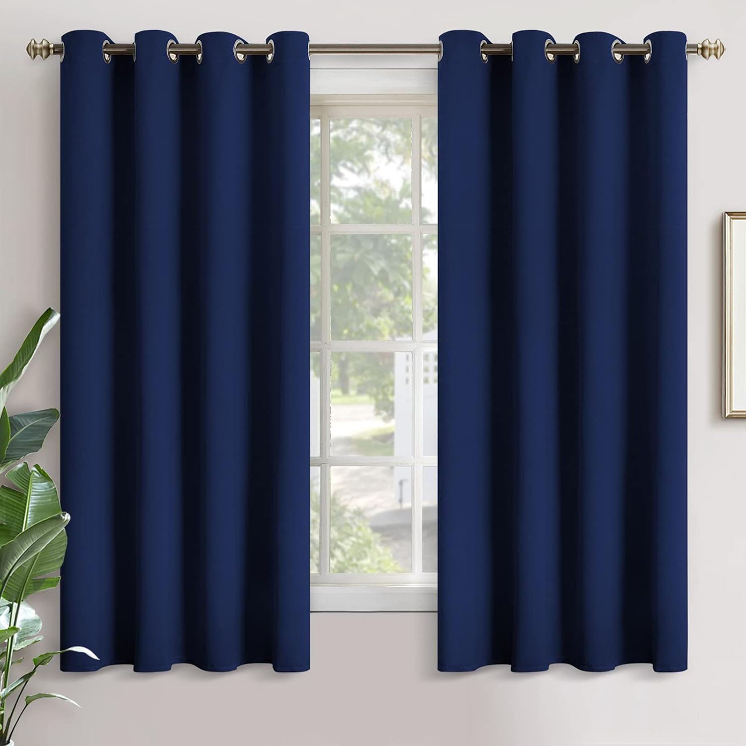YoungsTex Navy Blackout Curtains 63 Inch Length for Kids Bedroom Thermal Insulated with Grommet Room Darkening Window Drapes for Living Roo…