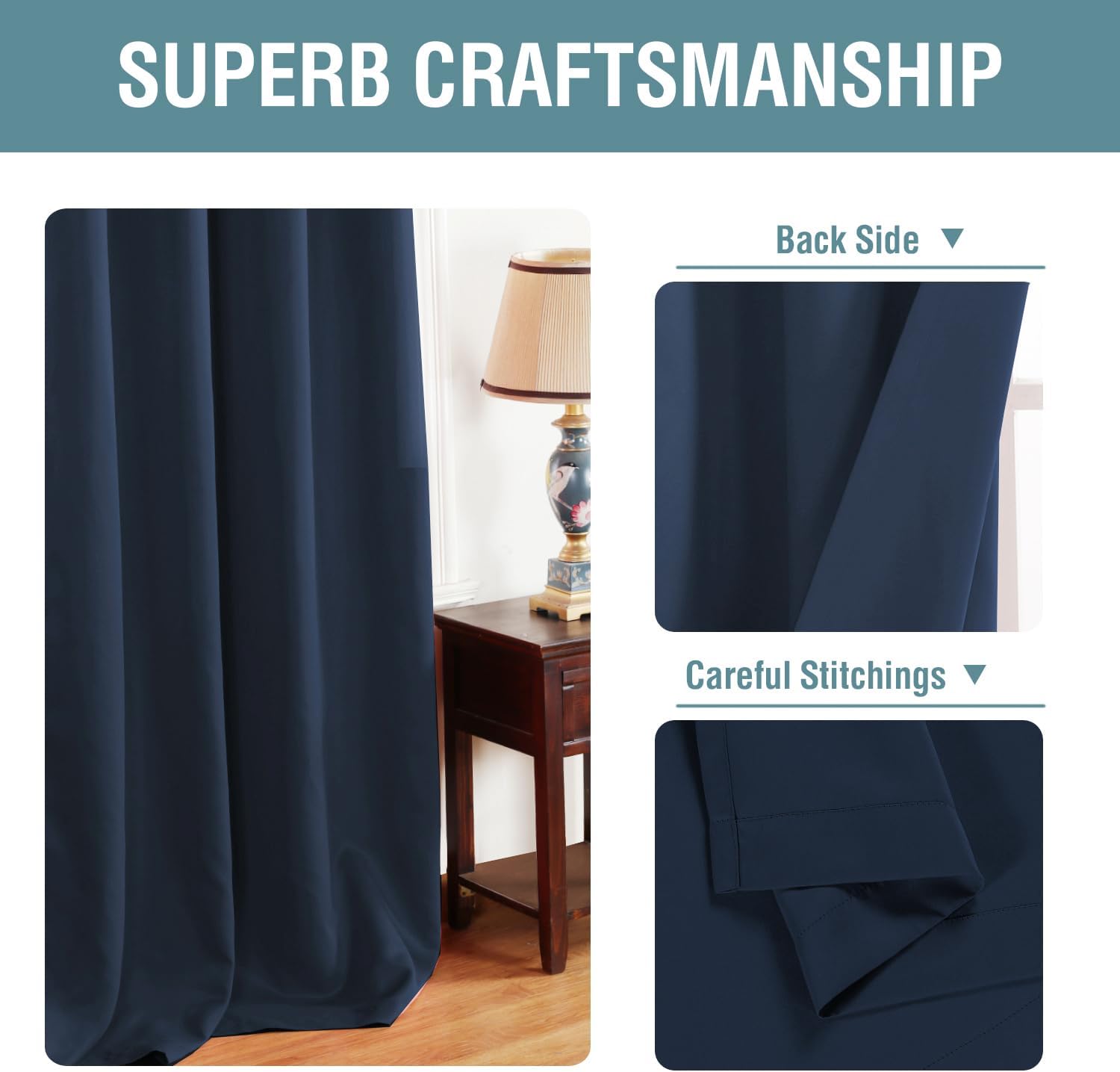 H.VERSAILTEX Blackout Curtain for Living Room Thermal Insulated Window Treatment Curtain Extra Long 108 inch Length Energy Savi…