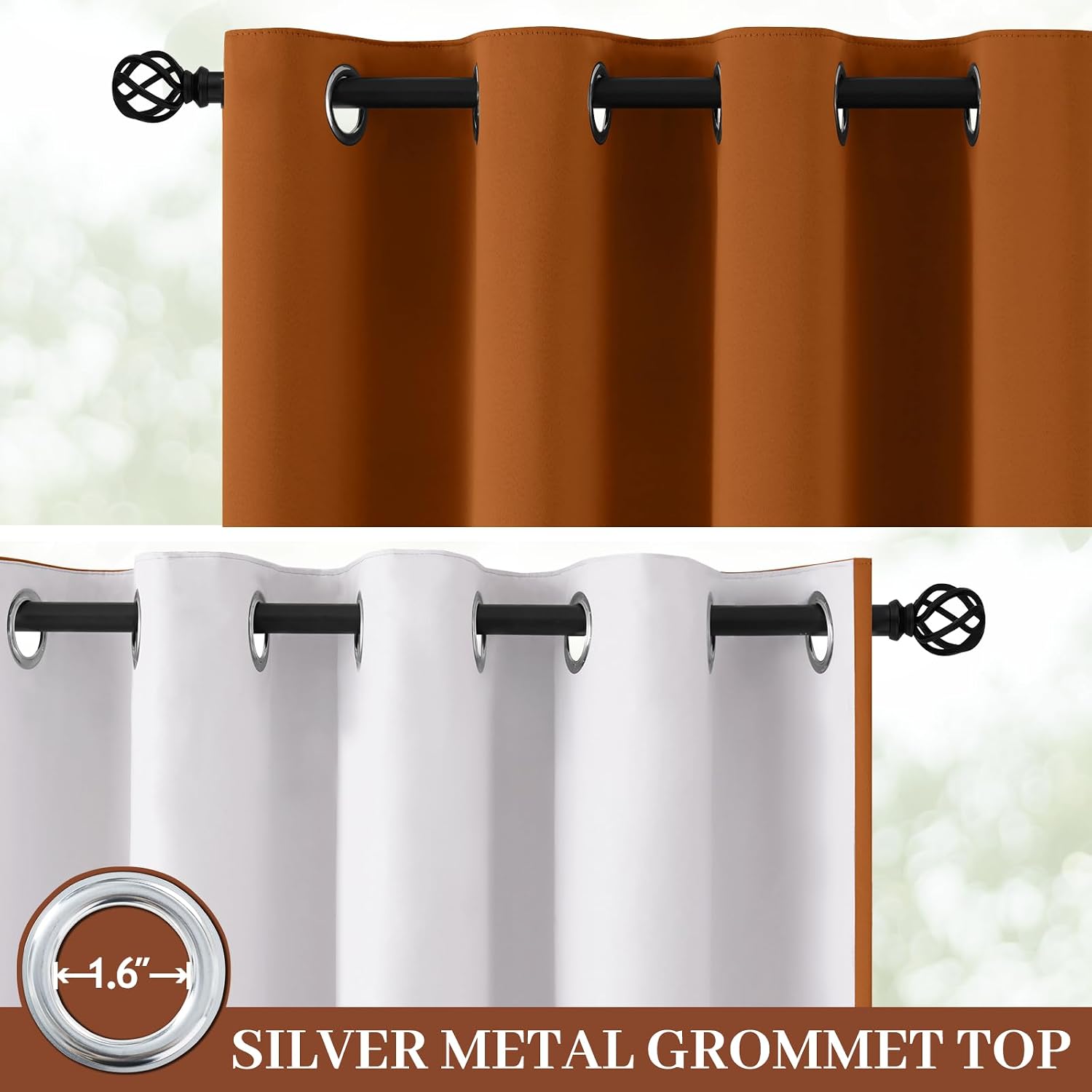 Yakamok 100% Blackout Curtain Panels 63 inches Cold and Light Blocking Drapes for Nursery, 2 Thick Layers Thermal Insulated Draperies (2 Pi…