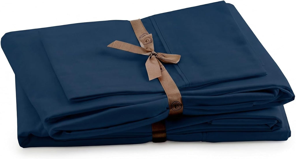 Perupima Peru Pima 285 Thread Count Percal Queen Sheet Set - 100% Peruvian Pima Cotton, 4 Piece (Flat, Fitted, 2 Pillowcases) - Cooling, Cr…