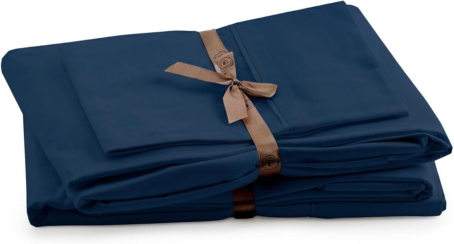 Perupima Peru Pima 285 Thread Count Percal Queen Sheet Set - 100% Peruvian Pima Cotton, 4 Piece (Flat, Fitted, 2 Pillowcases) - Cooling, Cr…