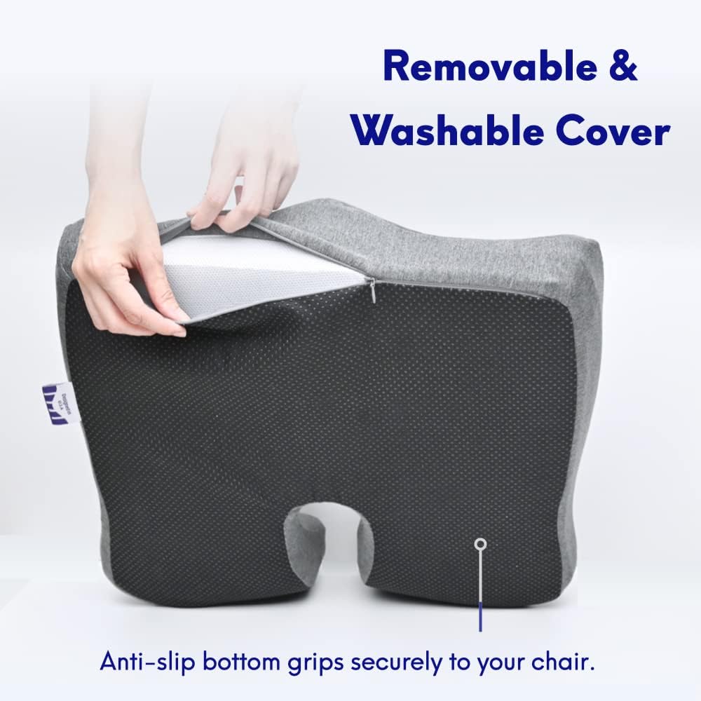 C CUSHION LAB Patented Pressure Relief Seat Cushion for Long Sitting Hours on Office/Home Chair, Car, Wheelchair - Extra-Dense Memory…