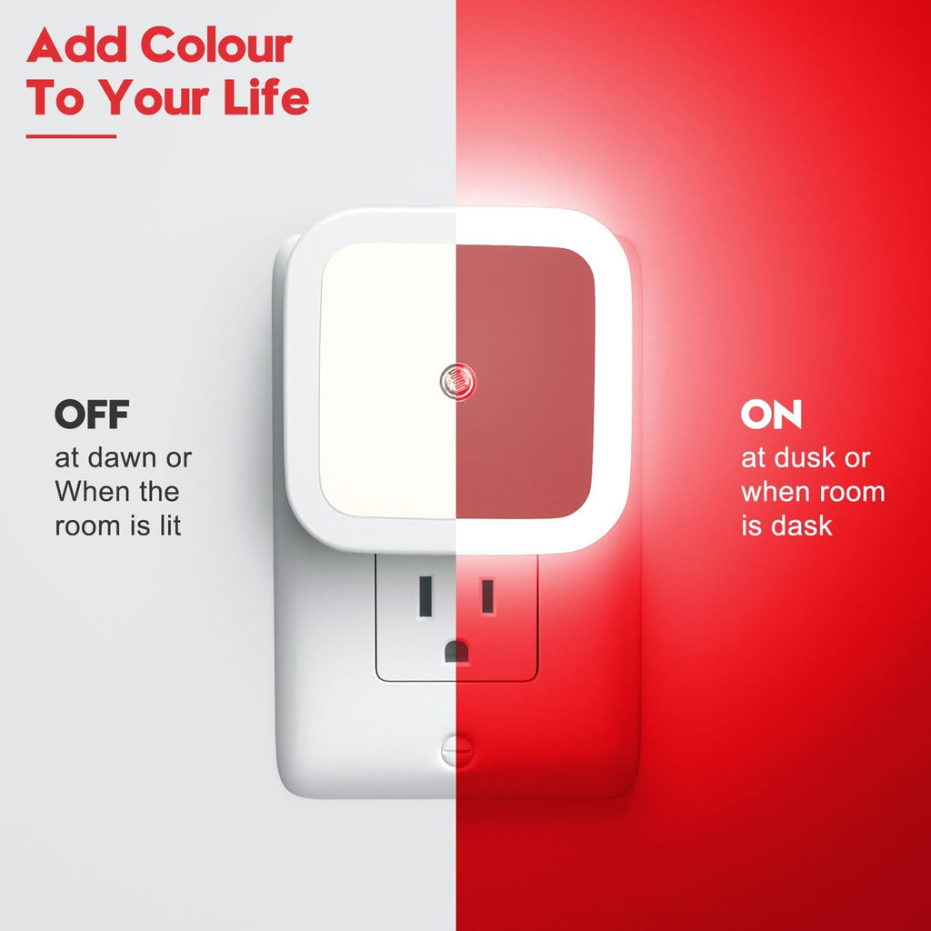 Sujeet Red Night Light, Night Lights Plug into Wall 4-Pack, Nightlight Plug in Night Light, Dusk to Dawn Night Lamp Led Night Lights for…