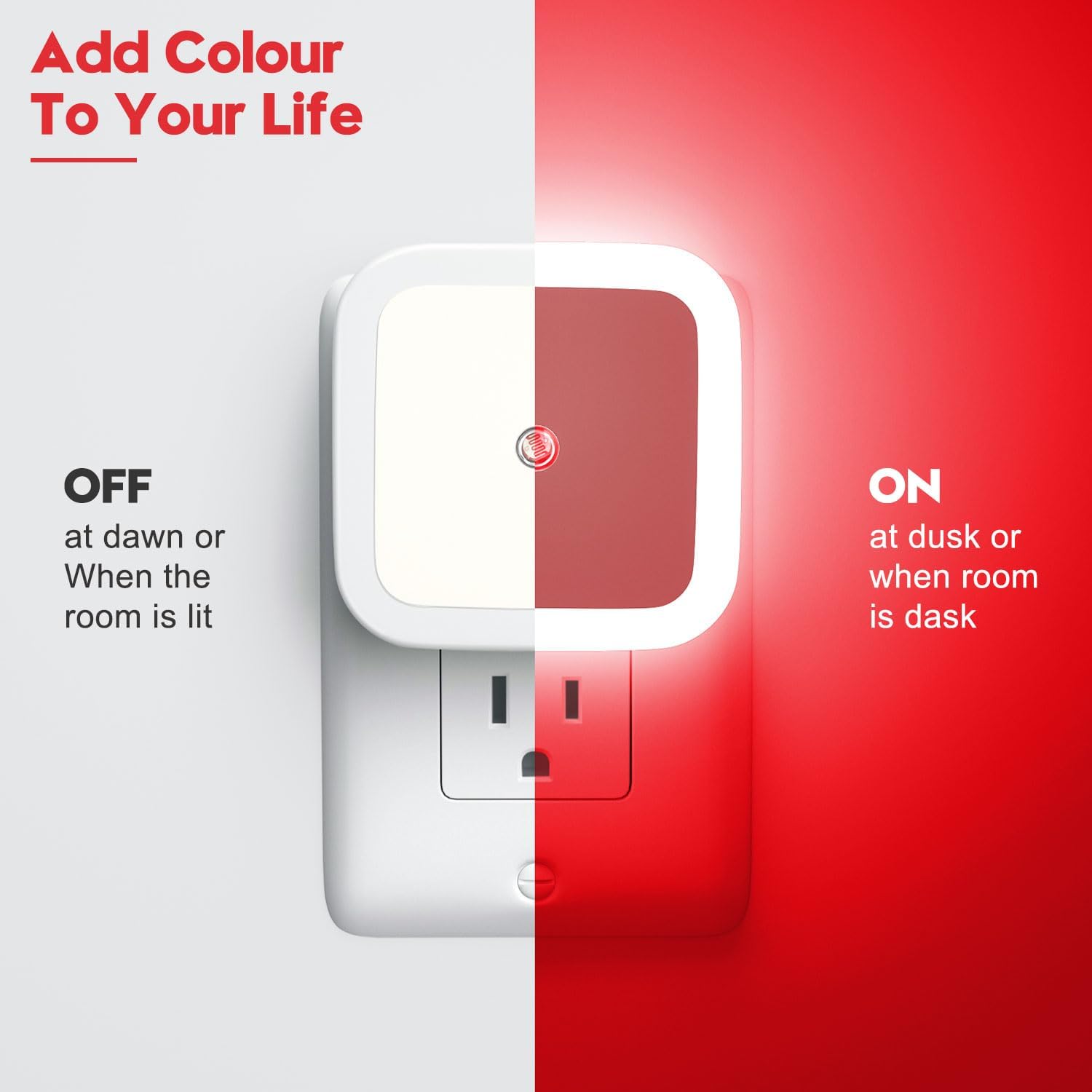 Sujeet Red Night Light, Night Lights Plug into Wall 4-Pack, Nightlight Plug in Night Light, Dusk to Dawn Night Lamp Led Night Lights for…