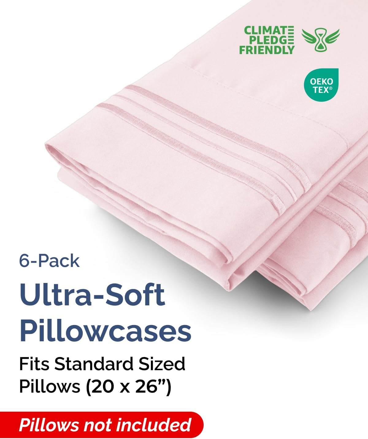 Standard Pillow Cases Set of 6 - Ultra Soft Hotel Quality Pillowcase Covers - Comfy & Wrinkle Free - Shrink & Fade Resistant - Machine…