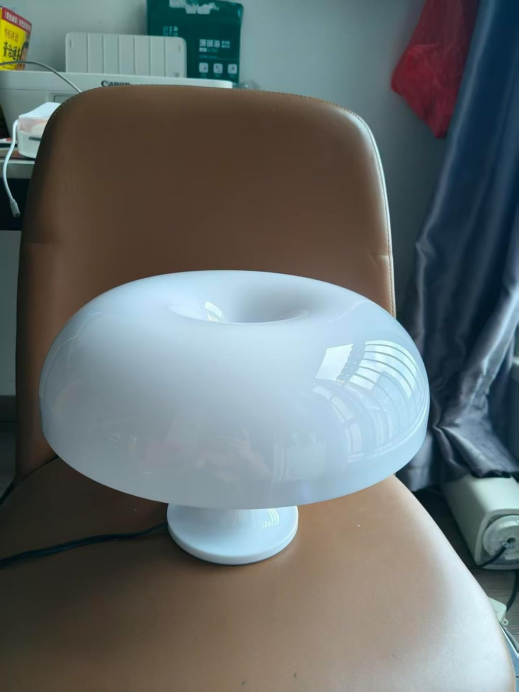White Mushroom Lamp, Mid Century Modern Table Lamp for Bedroom, Minimalist Mushroom Decor Bedside Small Lamps, 2700K(Bulb Included, Plug…
