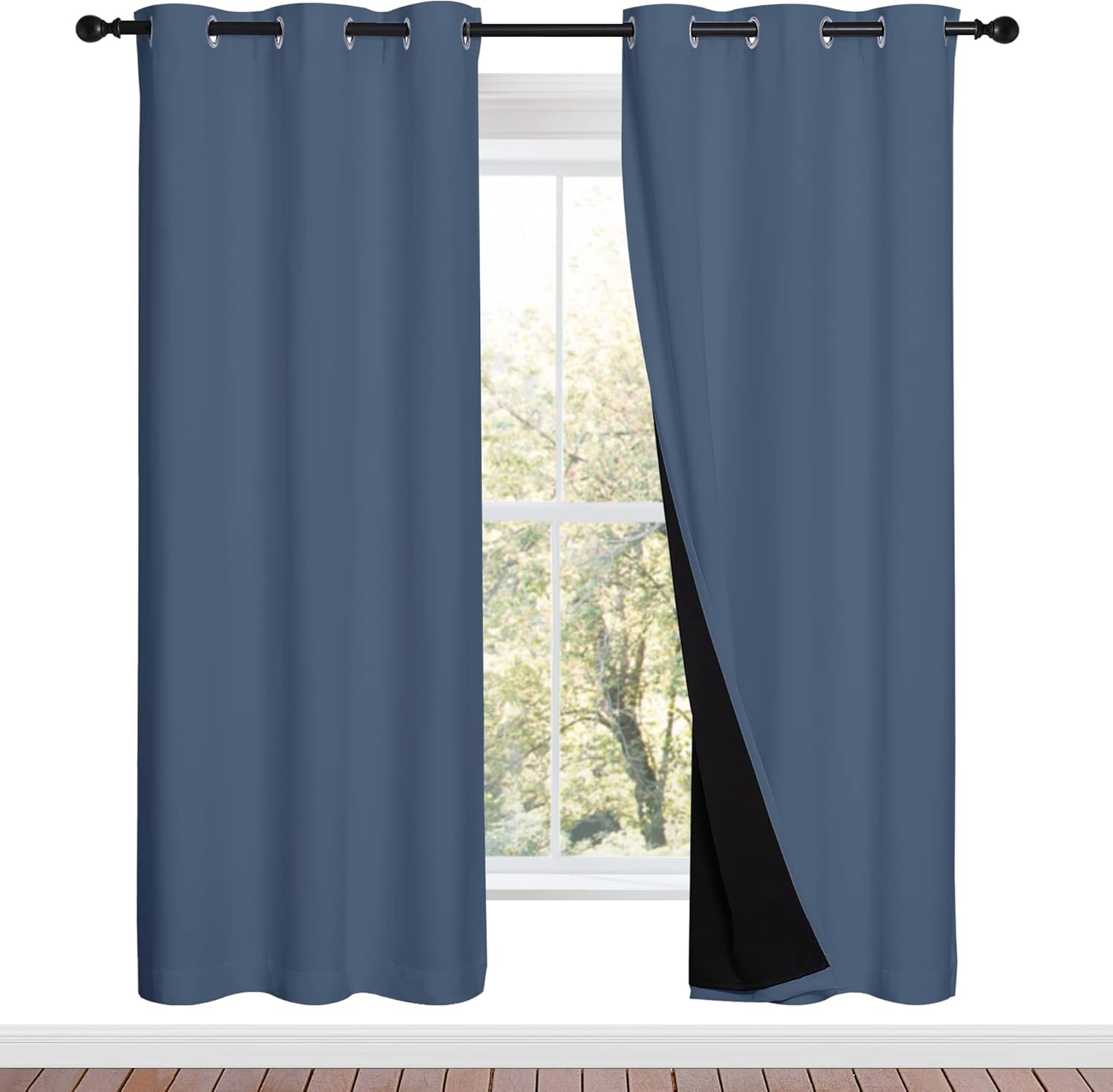 Nicetown Full Shade Curtain Panels 72 inches Long, Pair of Energy Smart & Noise Blocking Out Blackout Drapes for Guest Room Window, Thermal…