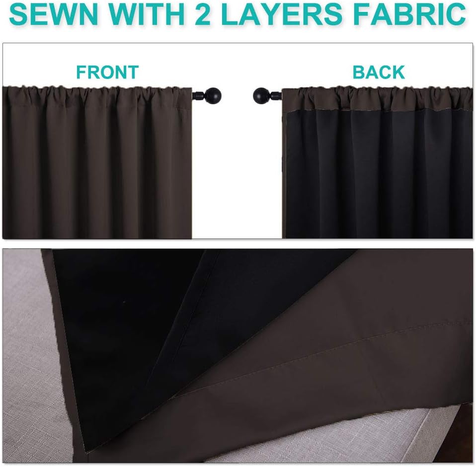 Nicetown Cold Reducing Thermal Curtains, Full Blackout Curtains 84 Inches Long for Dining Room, Soundproof Window Treatment Drapes for Hall…