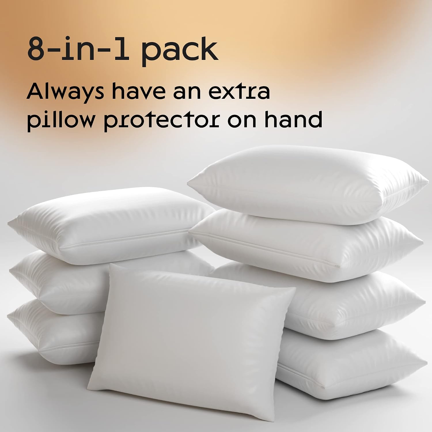 NiagaraSleepSolution Niagara 4 Pack Standard Pillow Protectors with Zipper, Cotton Sateen Blend Tight Weave Non Noisy Zip Covers…
