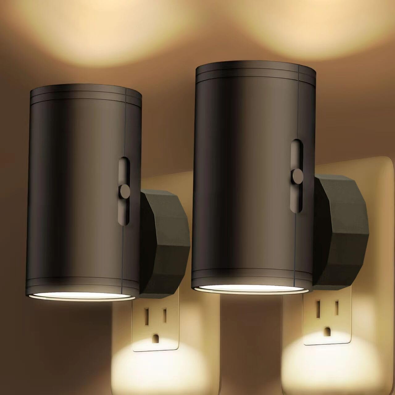 TSEXES LED Night Light Plug in, Night Lights Plug into Wall Dusk to Dawn Sensor,5-300LM Adjustable Brightness, 2700K, Dimmable Night…